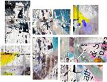 Urban Graffiti - 7 Piece Fabric Peel and Stick Wall Skin Art (50x38 inches)