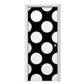 Kearas Polka Dots White On Black Door Skin (fits doors up to 34x84 inches)