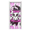 Cartoon Skull Pink Door Skin (fits doors up to 34x84 inches)