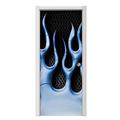 Metal Flames Blue Door Skin (fits doors up to 34x84 inches)