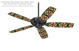Floral Pattern Orange - Ceiling Fan Skin Kit fits most 52 inch fans (FAN and BLADES SOLD SEPARATELY)
