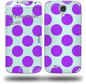 Kearas Polka Dots Purple And Blue - Decal Style Skin (fits Samsung Galaxy S IV S4)