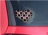 Hearts and Stars Red - I Heart Love Car Window Decal 6.5 x 5.5 inches