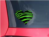 Zebra Green - I Heart Love Car Window Decal 6.5 x 5.5 inches