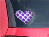 Kearas Polka Dots Purple And Blue - I Heart Love Car Window Decal 6.5 x 5.5 inches