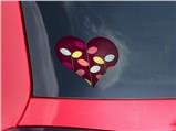 Plain Leaves On Burgundy - I Heart Love Car Window Decal 6.5 x 5.5 inches