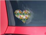 Beach Flowers 02 White - I Heart Love Car Window Decal 6.5 x 5.5 inches