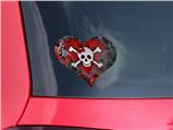 Emo Skull Bones - I Heart Love Car Window Decal 6.5 x 5.5 inches